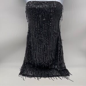 Wild Fable Black Strapless Sequin Dress